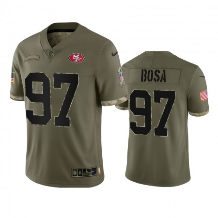 Camiseta Hombre NFL San Francisco 49ers Nick Bosa 97 Olive 2022 Salute To Service Limited Camiseta Hombre NFL San Francisco 49ers Nick Bosa 97 Olive 2022 Salute To Service Limited